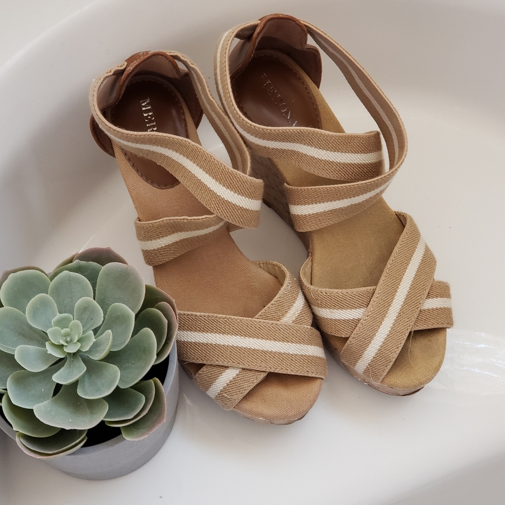 Tan cork wedges from Target